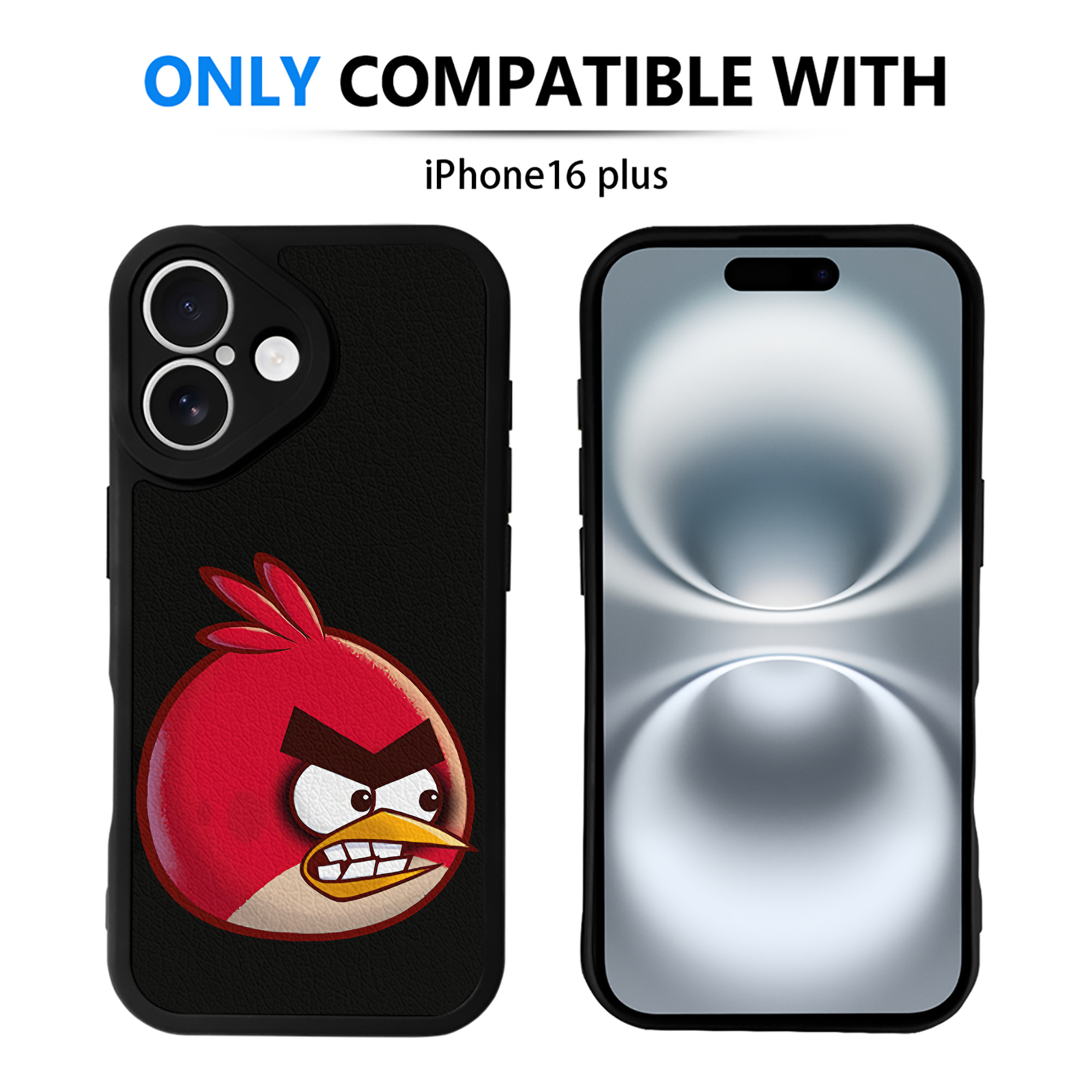 （画像用） Angry Birds アングリーバード 【iPhone 16シリーズ対応】シリコンスマホケース（レザー調） 材質：シリコン